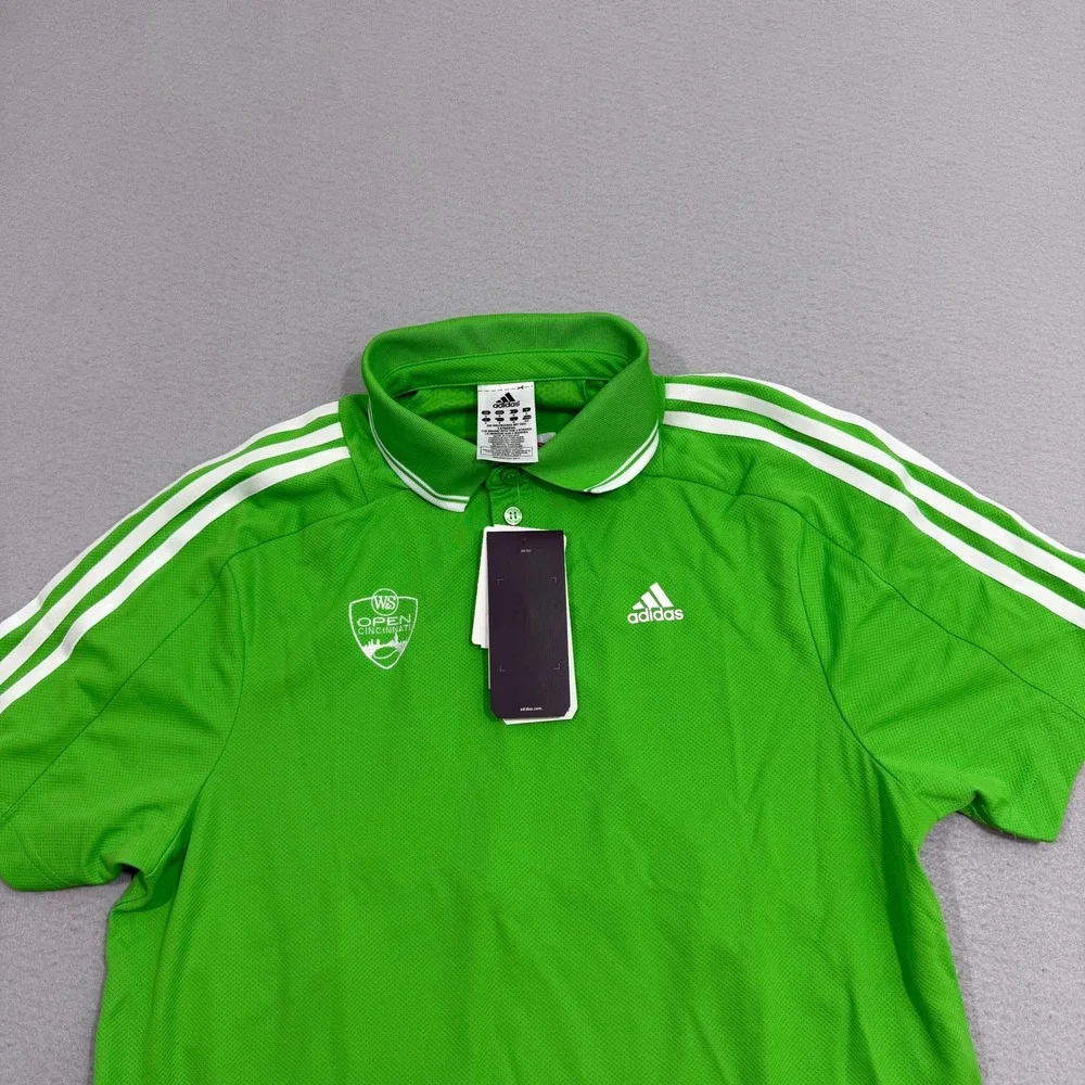 Adidas Western & Southern Open Cincinnati Tennis Polo Shirt Green Mens Small NEW
